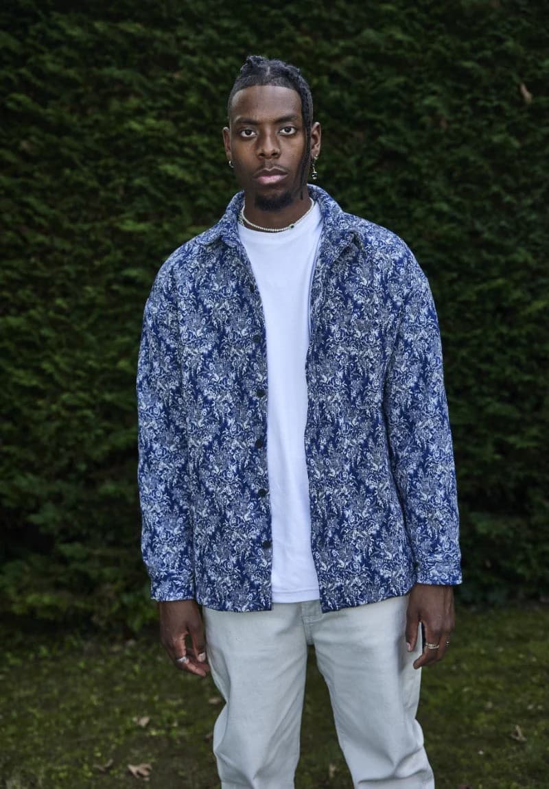 Averinaro Jacquard Overshirt Blauw