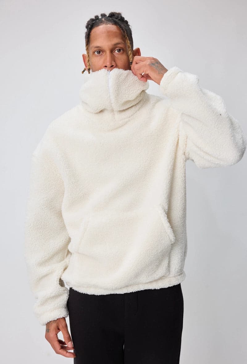 Averinaro Teddy Funnel Hoodie Ecru