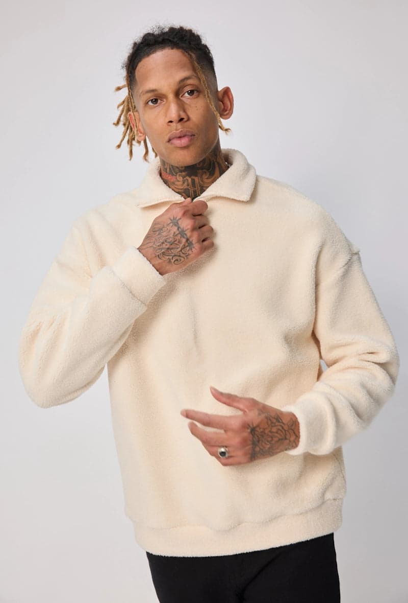 Averinaro Teddy Polo Sweater Crème